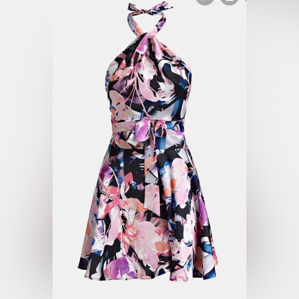 Floral Halter Neck Dress